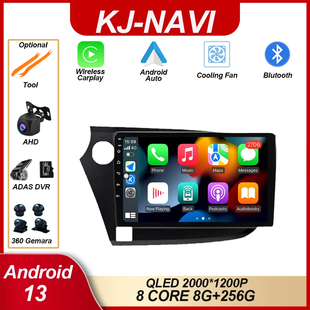 

Автомобильный мультимедийный проигрыватель Carplay, 9 дюймов, 8 ядер, Bluetooth, Android 13, 2 Din, радио, видео, 4G, GPS