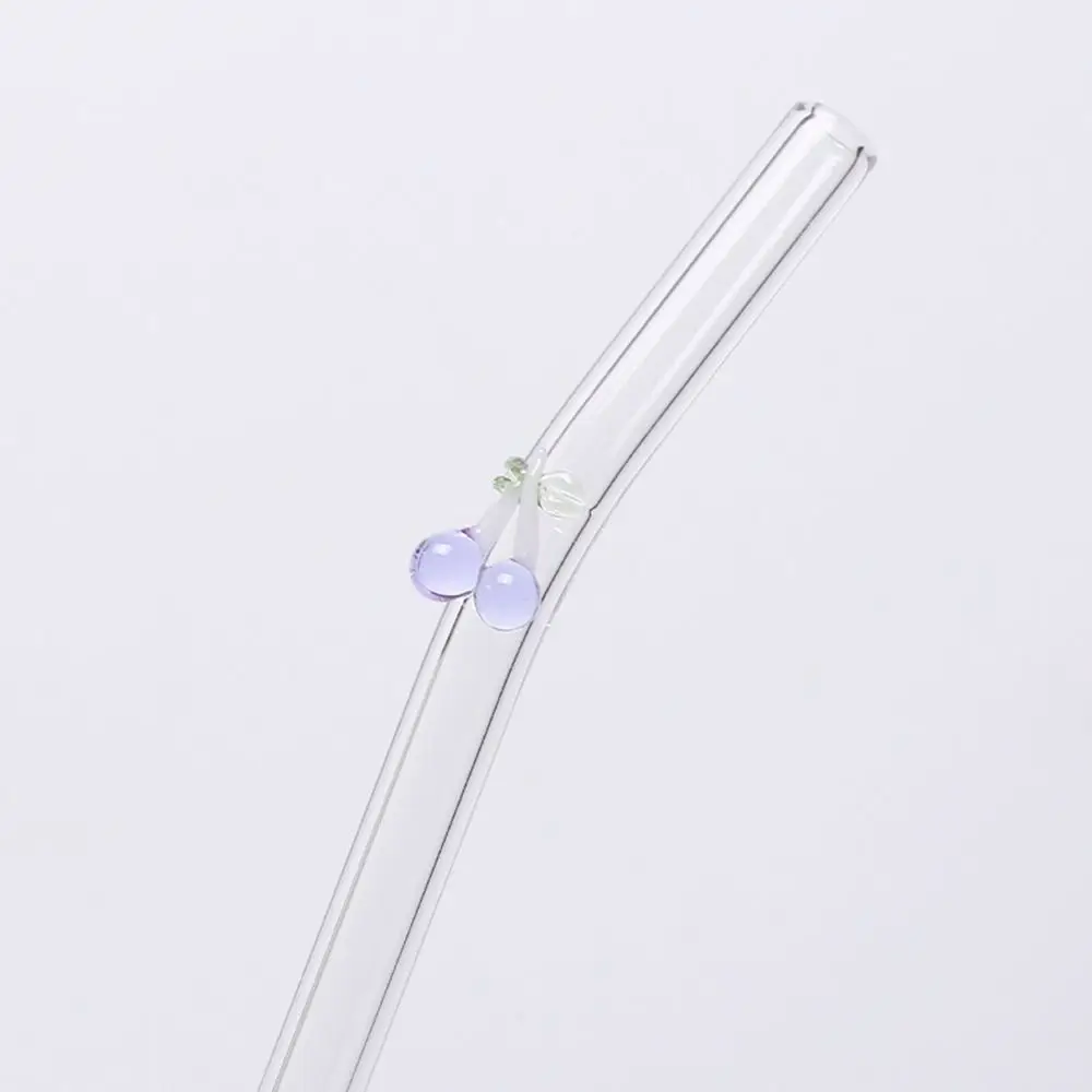 4 шт. цветные многоразовые прозрачные соломинки в виде вишни стеклянные кофейные