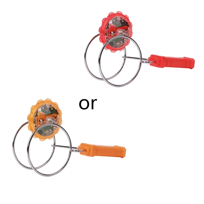 

57EE Rotating Spinning Toy Glowing Kinetic Wheel Spinner Colorful Rotate Gyroscope Interactive Hand Toy Men Women Party Favor