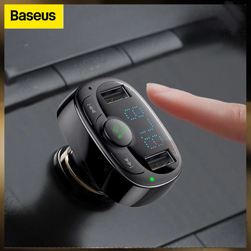 

Baseus Car Charger FM Transmitter Aux Modulator Wireless Bluetooth Handsfree Car Kit Car Audio MP3 Player Quick Charge Dual USB