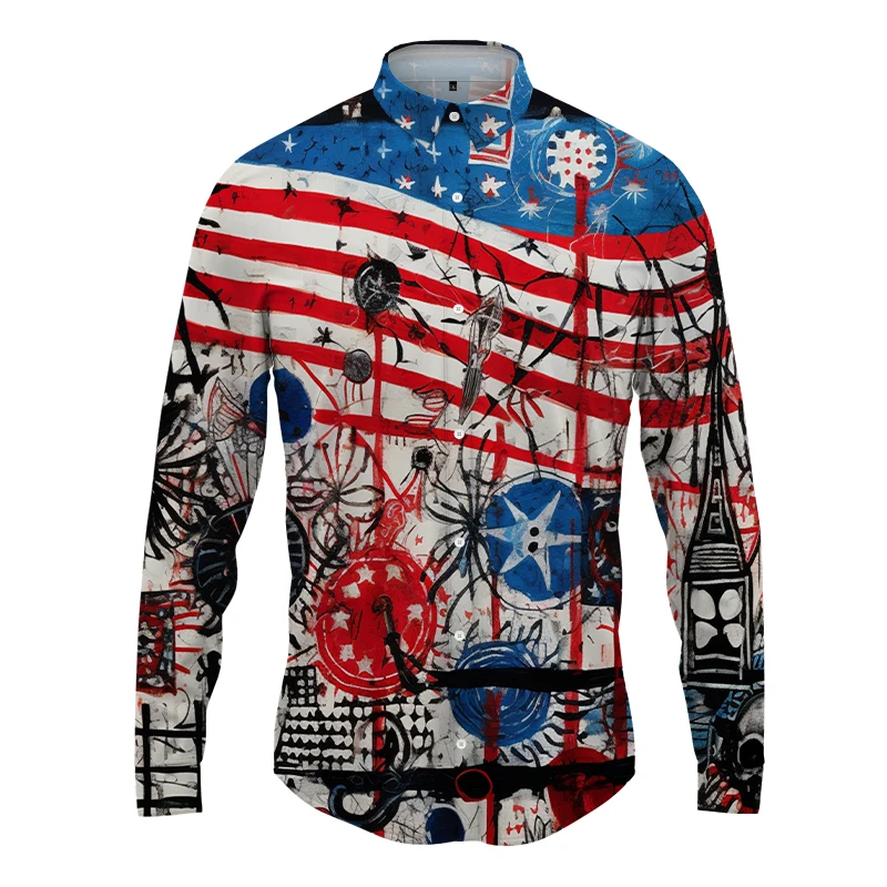 

Уличная Повседневная мужская рубашка с длинным рукавом, новая крутая и популярная пляжная гавайская рубашка для отпуска с длинным рукавом и 3D-принтом на подкладке