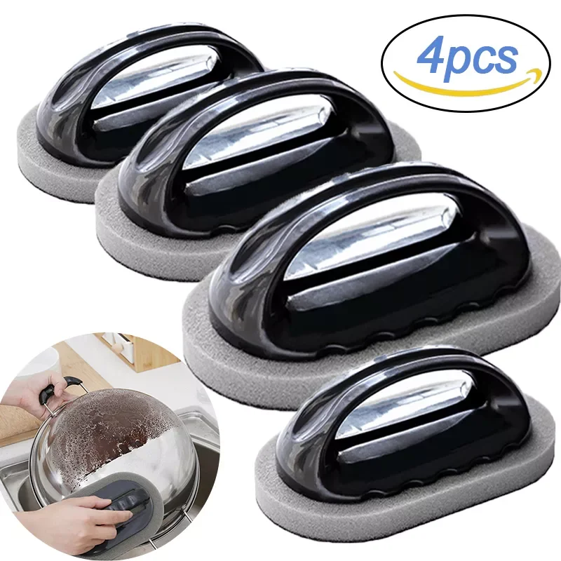 

2023NEW Pan Cleaner Melamine Sponge Brush for Pan Pot Strong Decontamination Cleaing Brush Descaling Knife Kitchen Cleaning Tool