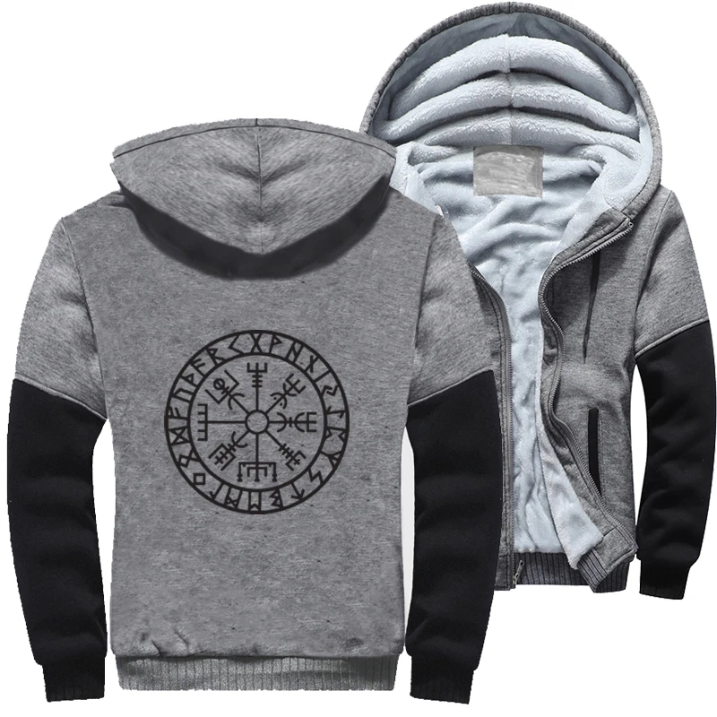 

Vikings Season Ragnar Lothbrok Odin Athelstan Valhalla Winter Thicken Jacket Zip Up Men Fleece Bomber Jackets Sweatshirts Coats