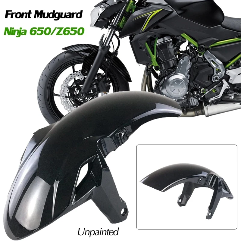 

Motorcycle Unpainted Front Tire Fender Mudguard Splash Guard Cover for Kawasaki Ninja 650 ER 6F 2017-2019