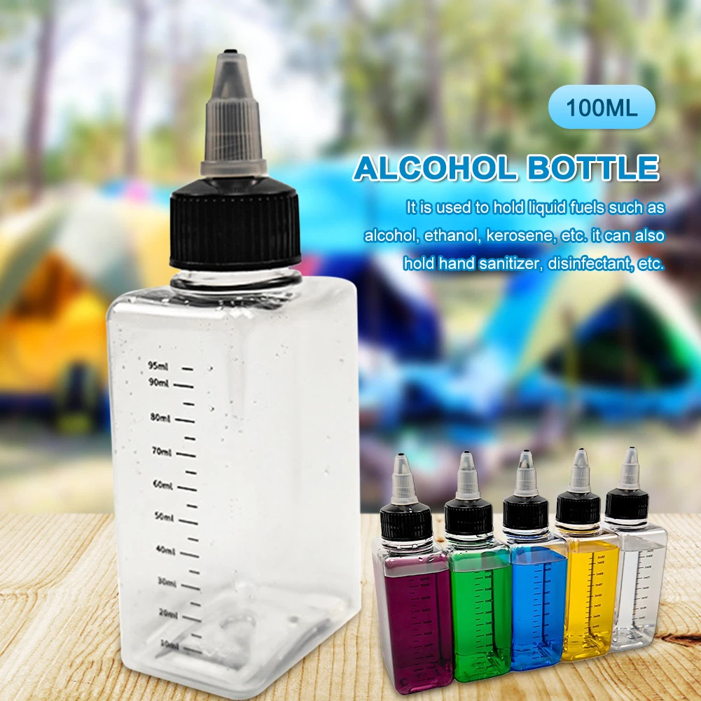 

Уличная бутылка для спирта, портативный прозрачный многоразовый держатель для спирта со шкалой, необходимый инструмент для кемпинга Hilking