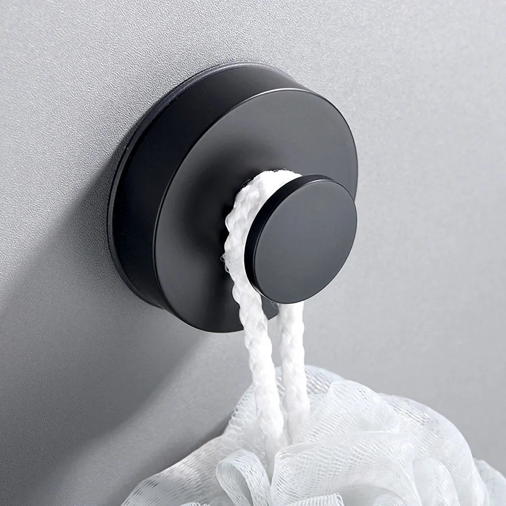 

Black Plastic Sucker Wall Hooks Seamless Stick Hook Suction Cup Hook Multifunctional Wall Hanger for Bathroom Kitchen Bag Holder