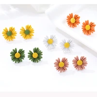cute daisy small stud earrings for women fresh colorful flower earring stud female romantic earring piercing accessory gifts