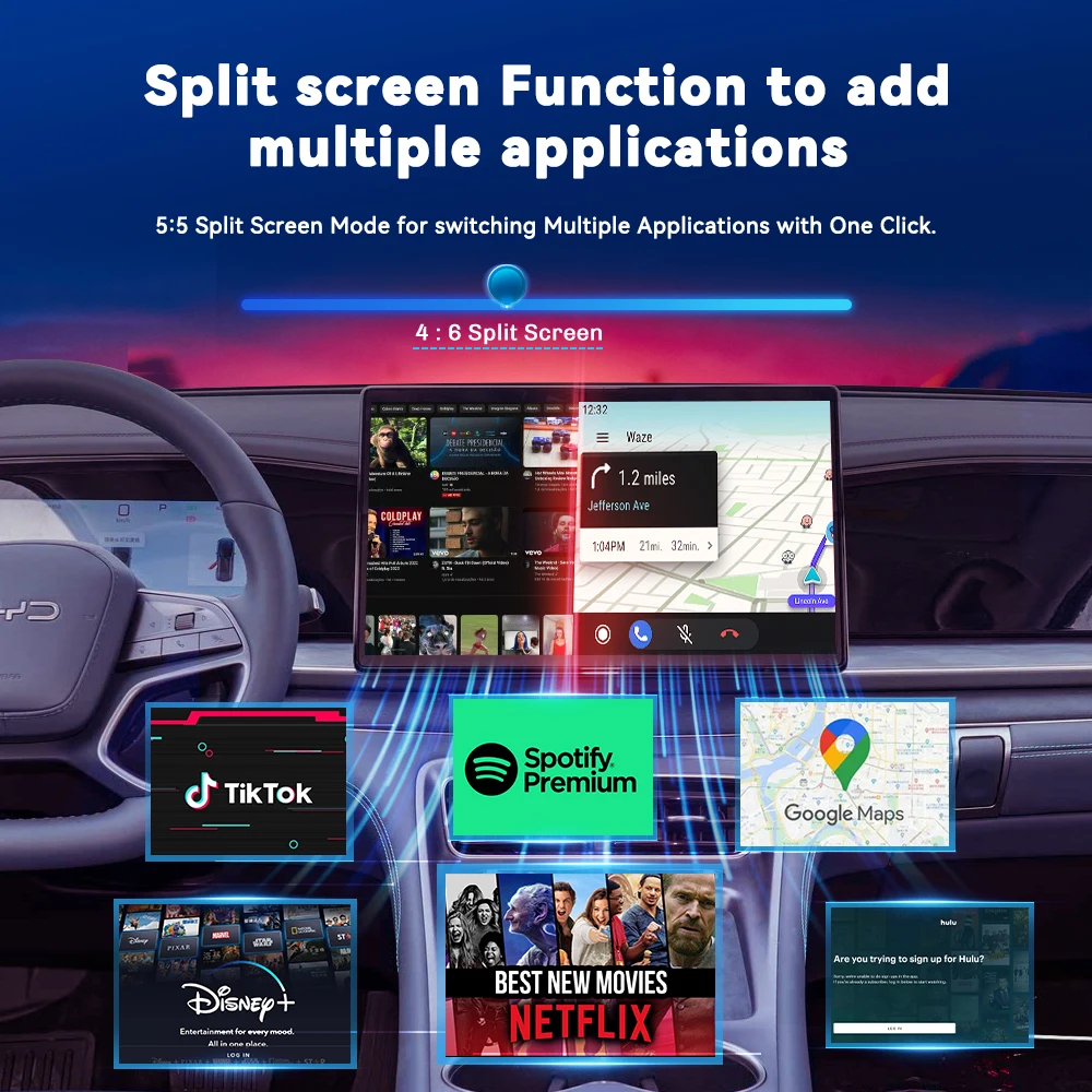 Фото НОВЫЙ MMB MAX Android 13 CarPlay Ai Box 8 + 128G QCM6125 8-ядерный Netflix и YouTube GPS 4G LTE для BYD Мультимедийное видео Android Auto №3