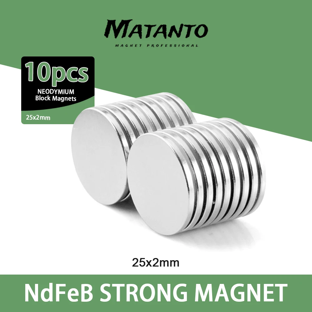 

10/20/50pcs 25x2mm Round Powerful Magnetic 25mmx2mm Bulk Sheet Neodymium Magnet 25x2mm Permanent NdFeB Strong Magnets 25*2mm