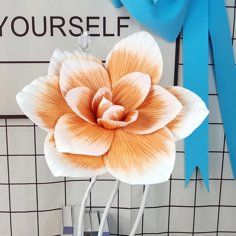 

Large Flower Magnolia PE Flower Head for Wedding Stage Background Road Lead Home Decoration Window Layout Craft Fake Flowers