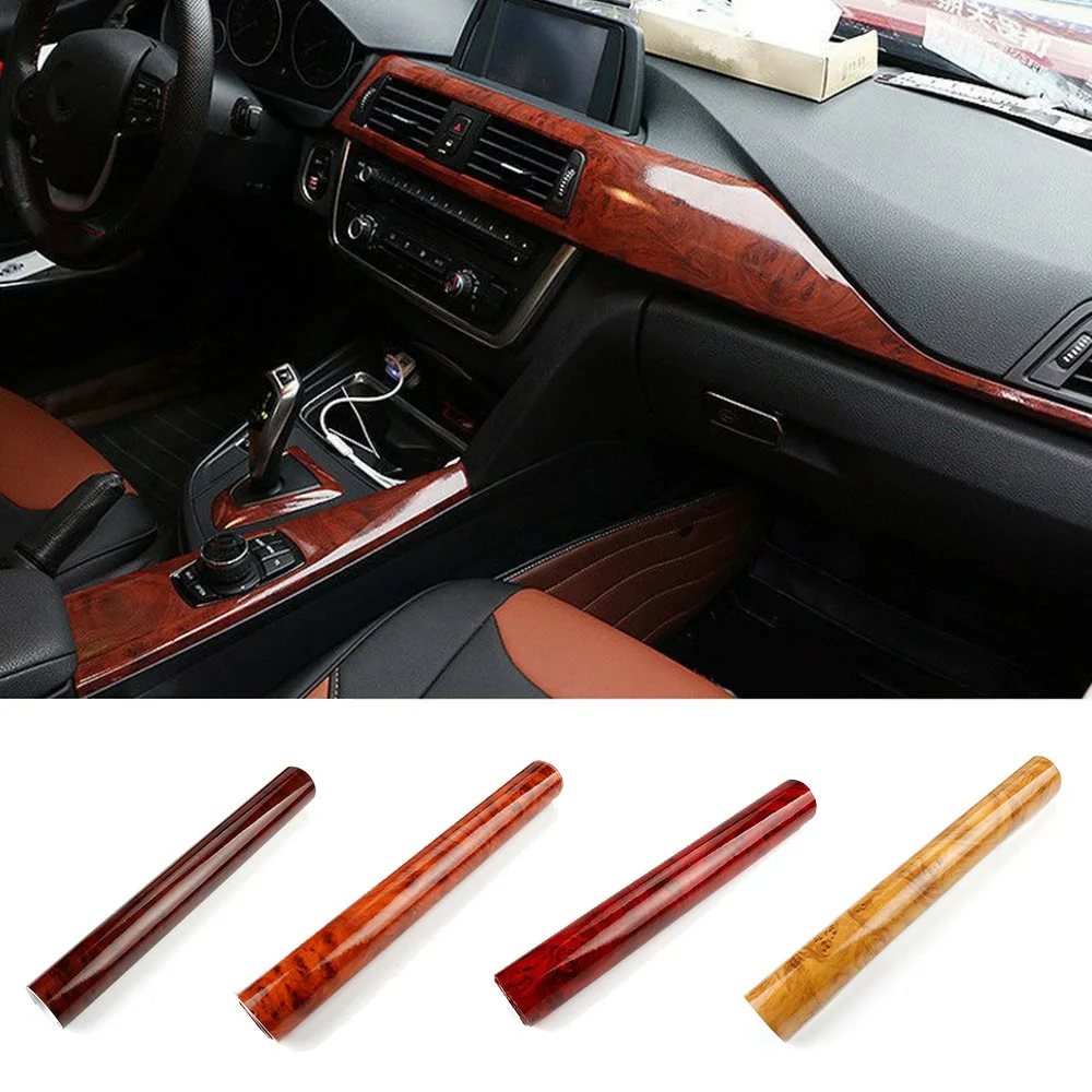 100*30CM Self-adhesive Wrap PET Wood Grain Textured Car Internal Stickers Wallpaper Furniture Wood Grain Film Car Decoration