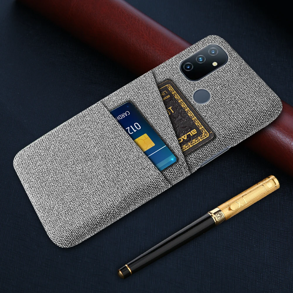 

1+Nord N100 Case For OnePlus Nord N100 N10 CE 5G Luxury Fabric Dual Card Phone Cover For One Plus Nord N100 N10 CE Funda Coque