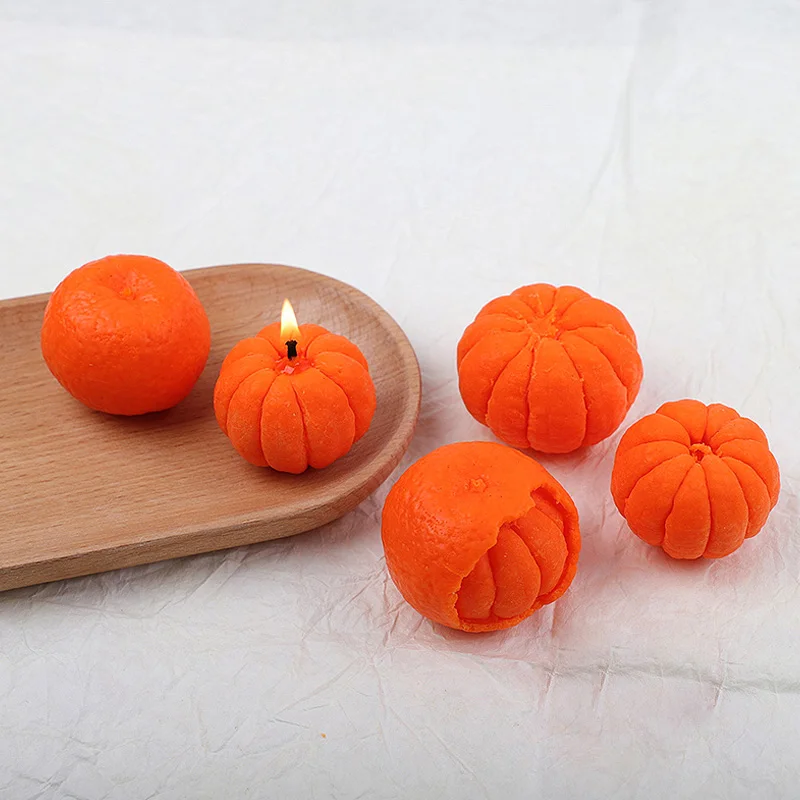 3D Orange Candle Mould Silicone Molds for Soap Making Fruit Shape Mold Vela Kit DIY Candle Cake Soap Bath Bomb Epoxy Resin Craft