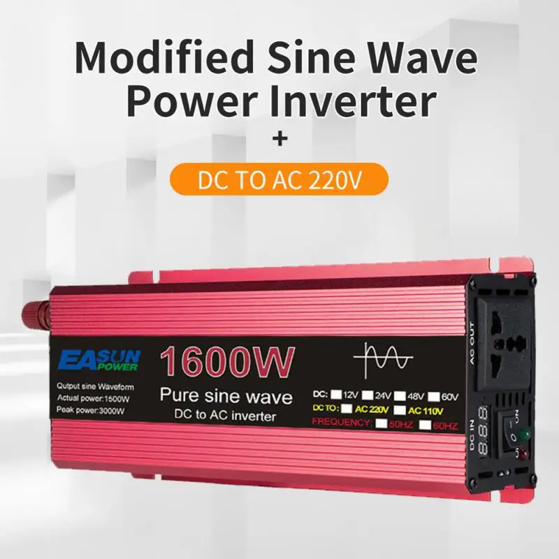 

Pure Sine Wave Power Inverter 12V To 220V 50HZ 2500W 3500W 4500W 5000W 6000W DC To AC Voltage Converter Power Supply EU Socket