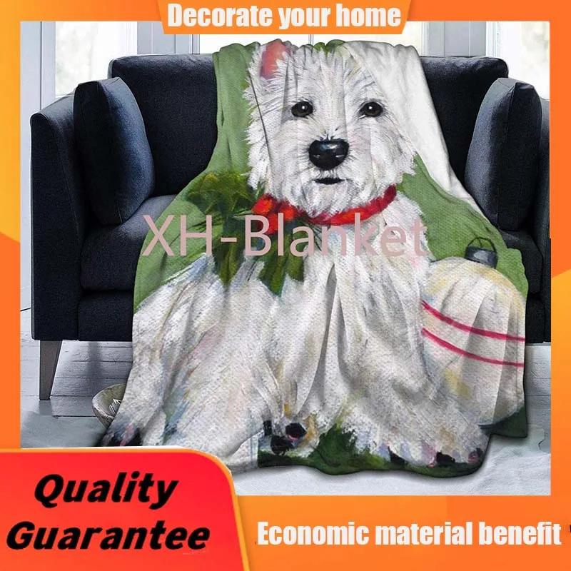 

Yulimin West Highland Terrier Christmas Santa Dog Full Fleece Throw Cloak Wearable Blanket Nursery Bedroom Bedding Decor Decor