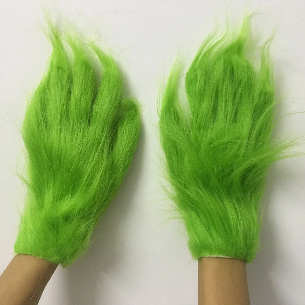 

Funny Geek Stole Christmas Wool Cosplay Glove XMAS Costume Props for Kids Adult Gloves