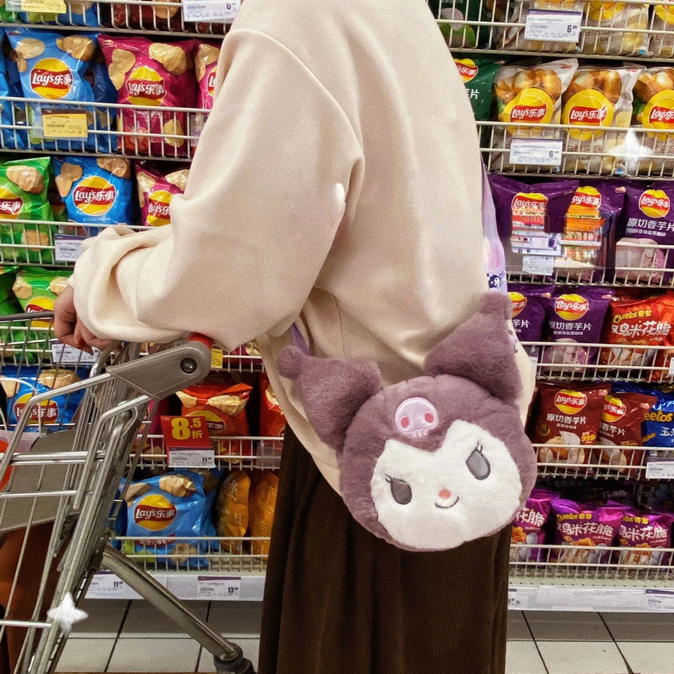 crossbody bags for women cute side bag satchels purses and handbags cartoon bags Cute Face Shoulder Bag Plush Bag Cute Girl