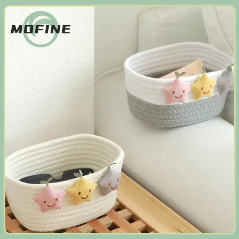 

Bathroom Clothes Small Basket Star Desktop Practical Rope Baskets 20×15×9cm For Nursery Toys Baby Kids Desktop Small Basket