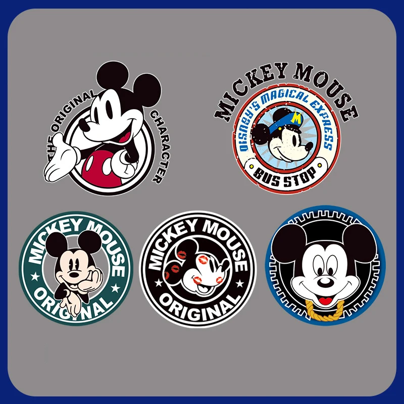 

Disney Mickey Mouse Iron On Patches Hot Transfers Cartoon Clothing Patch DIY T-Shirt Sewing Clothes Bag Decration Sticker Gifts