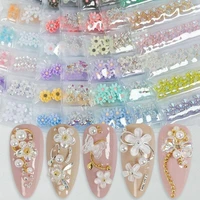 1 pack 3d butterfly bow ties cake flowers glazed arylic nail art rhinestone gems decorations manicure diy tips