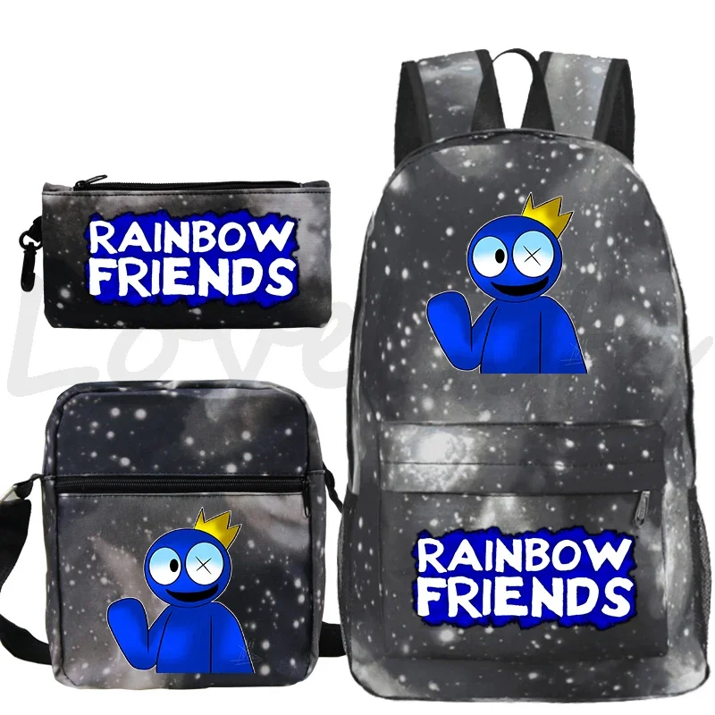 Фото Игровой рюкзак Rainbow Friends для мальчиков, детский забавный мультяшный рюкзак, школьный ранец для детей, набор из 3 предметов, школьная сумка для девочек №3