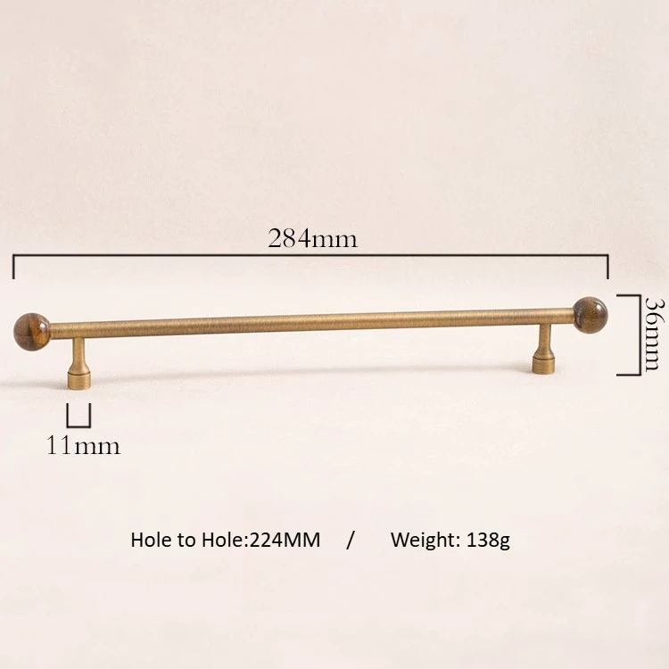 Ручки для мебели TINYHOB латунь + натуральный камень