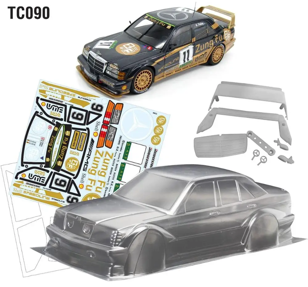 5style 190E 2.5-16 Evolution W201 PC shell 190mm width Transparent clean no painted drift body RC for hsp mst yokomo Tamiya hpi enlarge