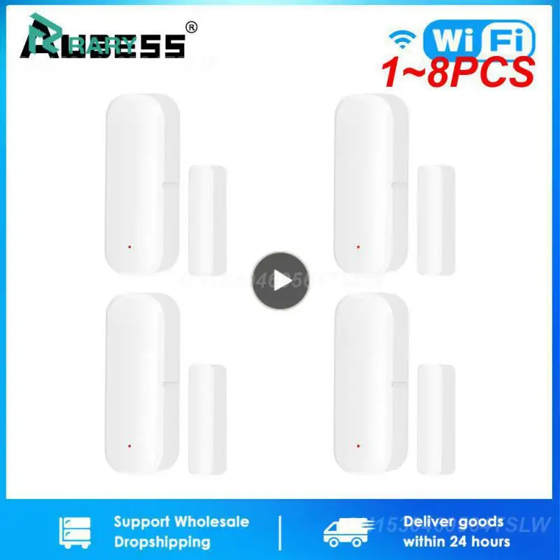 

1~8PCS Tuya Smart WiFi Door Sensor Window Sensor Door Magnetic Alarm Detector Independent Magnetic Sensor Work with Alexa
