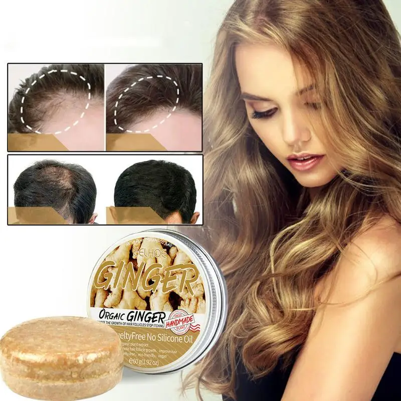 

Sdotter Ginger Shampoo Bar Natural Ginger Polygonum Soap Anti-Itching Anti-Fall Conditioning Shampoo Bar Promotes Hair Growth Ha