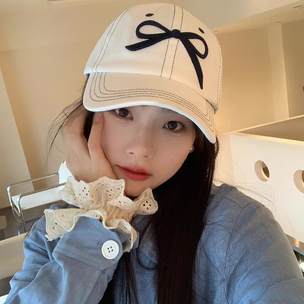 Качественный дизайн милая Кепка с бантом Женская Корейская версия малые яркие