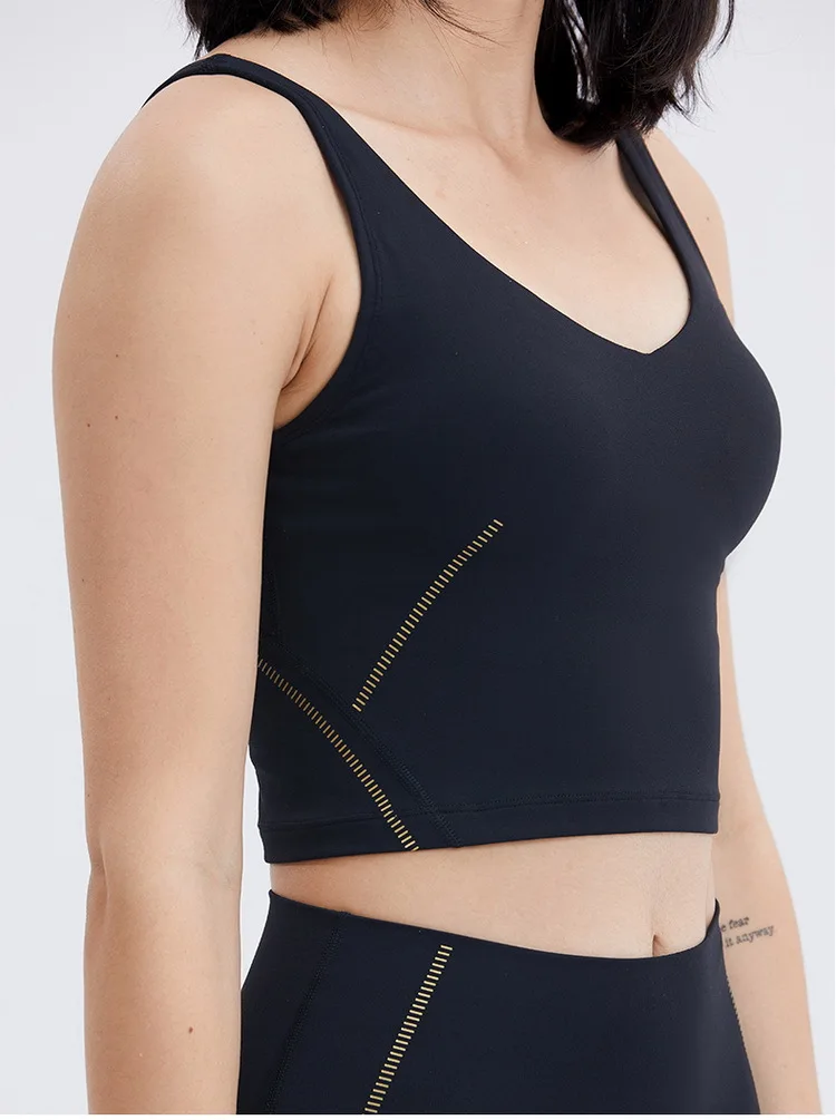 Топ бюстгальтер для йоги спортивный однотонный тренажерного зала модное