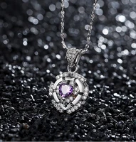 anglang luxury heart pendant necklace bridal wedding shiny cz stone romantic gift elegant fashion necklace jewelry for women