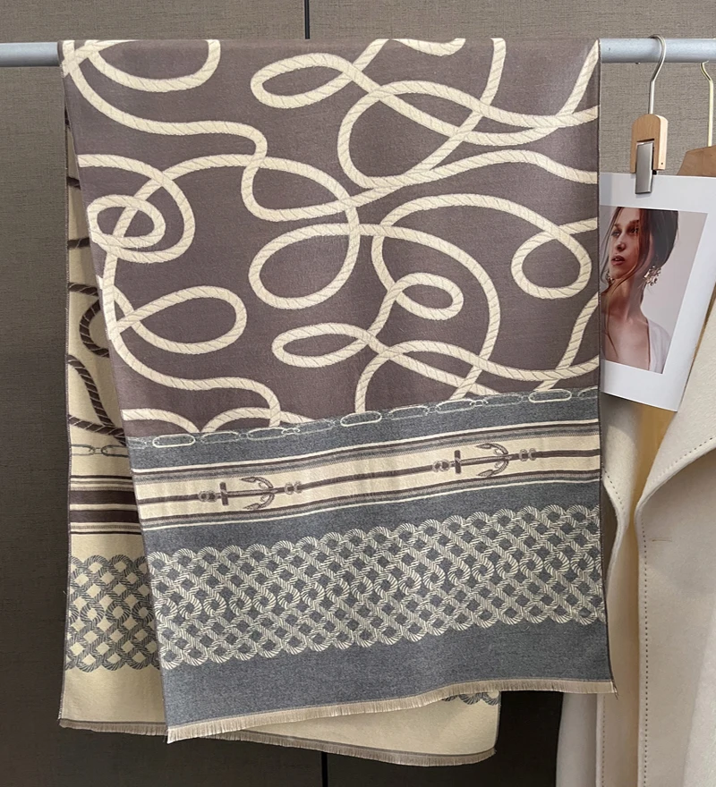 

Design Shawls and Wraps Poncho Luxury Brand Winter Pashmina Warm Cashmere Scarf for Women Female Thick Blanket Bufandas Echarpe