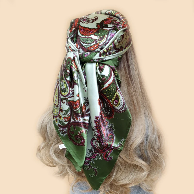 

Silk Hair Scarf Scarftop Women Summer Satin Headscarf Foulard Bandana Cheveux Soft Neckerchief Hijab For Ladies