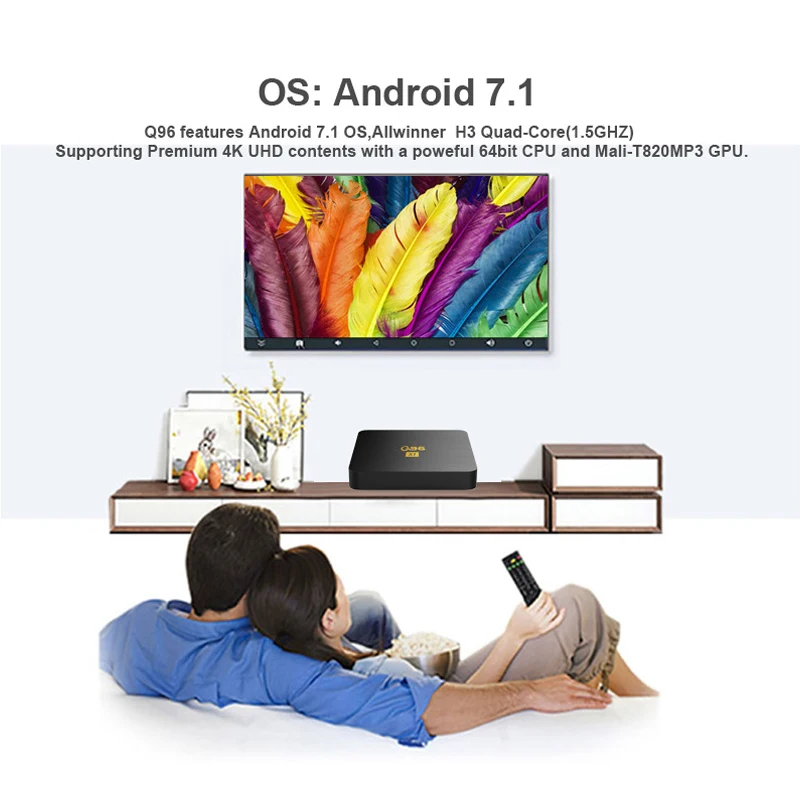 Фото q96 X1 ТВ-приставка 4K HD Видеонабор Топ 2G 64 ГБ android ТВ-приставка AllWinner H3 WiFi 2,4G Smart Мультимедийный плеер ТВ-приставка №2