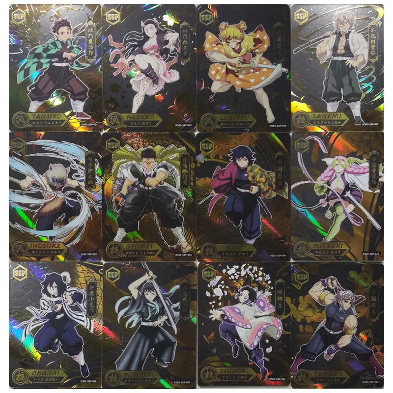 Фото Aikaho DS-05 Аниме Demon Slayer LNR XP CR AR MR Набор карт Kamado Tanjirou Iguro Obanai Коллекционные карты Подарки на день рождения Игрушки №4