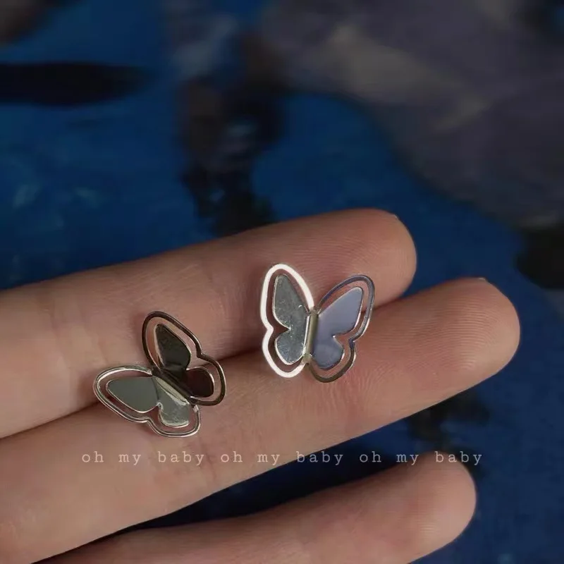 

New 2022 Fashion Cute Hollow Butterfly Silver Earrings for Women Girl Jewelry Gifts
