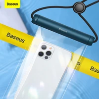 baseus ipx8 waterproof phone bag case for iphone 13 12 samsung xiaomi universal swimming underwater diving phone pouch bag case