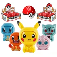 anime pokemon pikachu face changing doll elf ball set toy eevee gengar mewtwo action figure model toys christmas childrens gift
