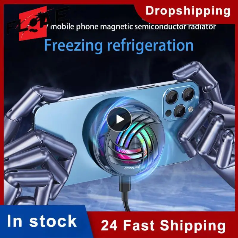 

Magnetic Mobile Phone Cooler Game Cooler Cooling Fans Phone Radiator Turbo Hurricane Mobile Phone Mini Fan For Iphone/
