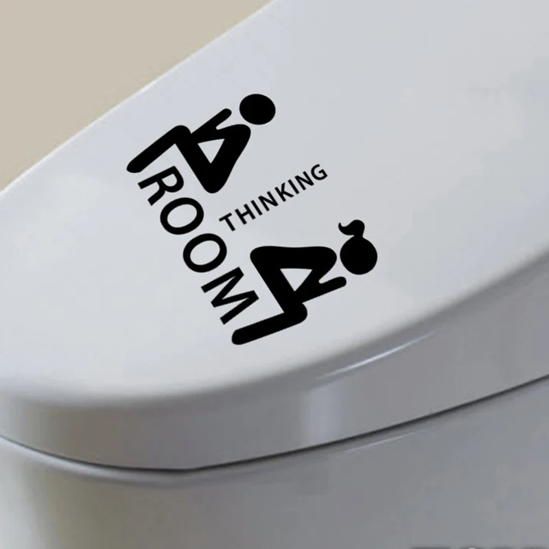 

Bathroom Sign Stickers Waterproof 10x7cm Thinking Room Toilet Paste Bathroom Paste Toilet Decoration