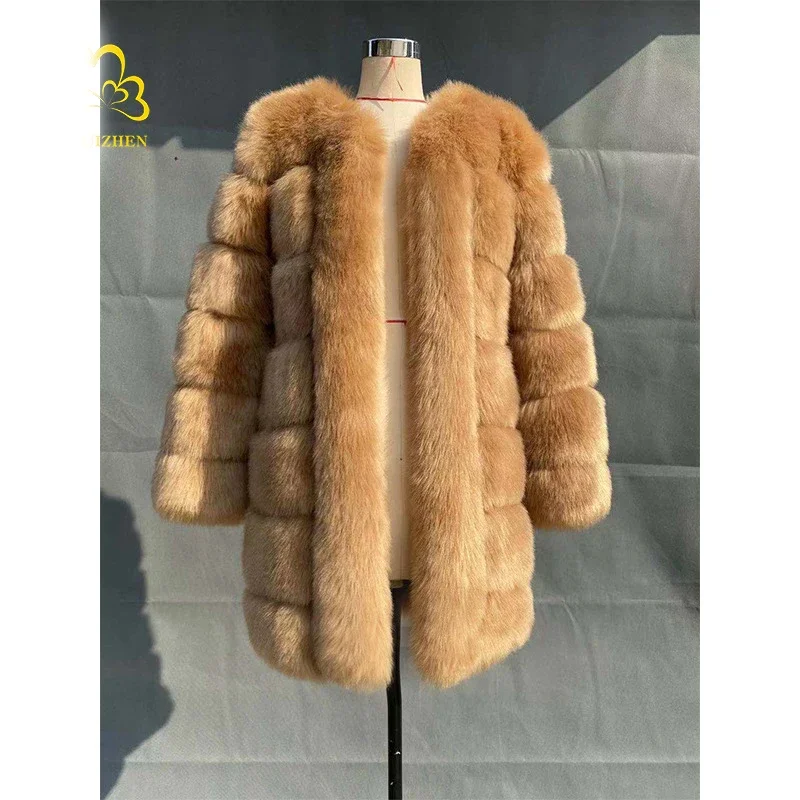 

2023 Winter New Fur Coat Women's Casual Warm Solid Coat