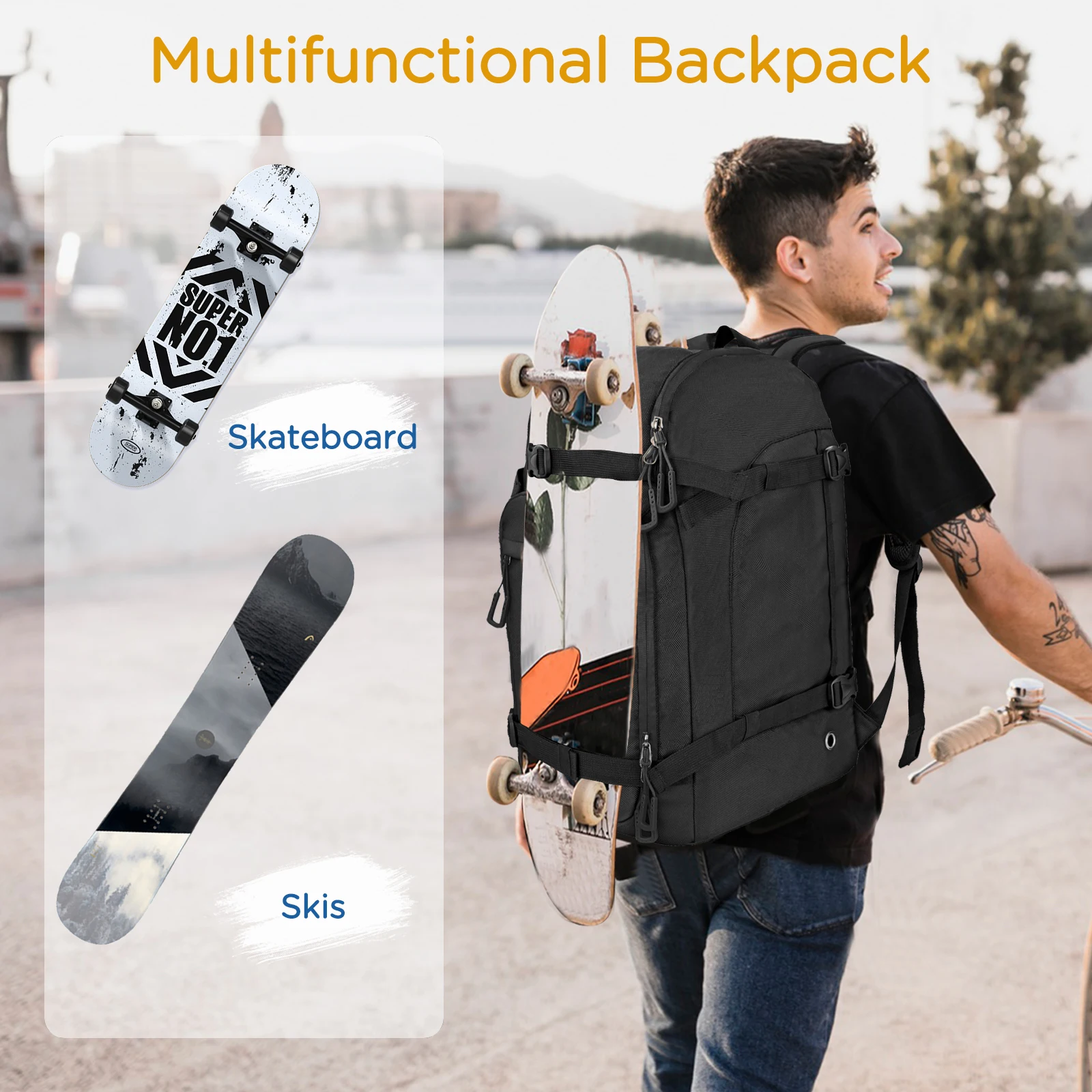 Сумка-рюкзак для лыжных ботинок WOLT — прочный дорожный рюкзак объемом 50 л лыжного