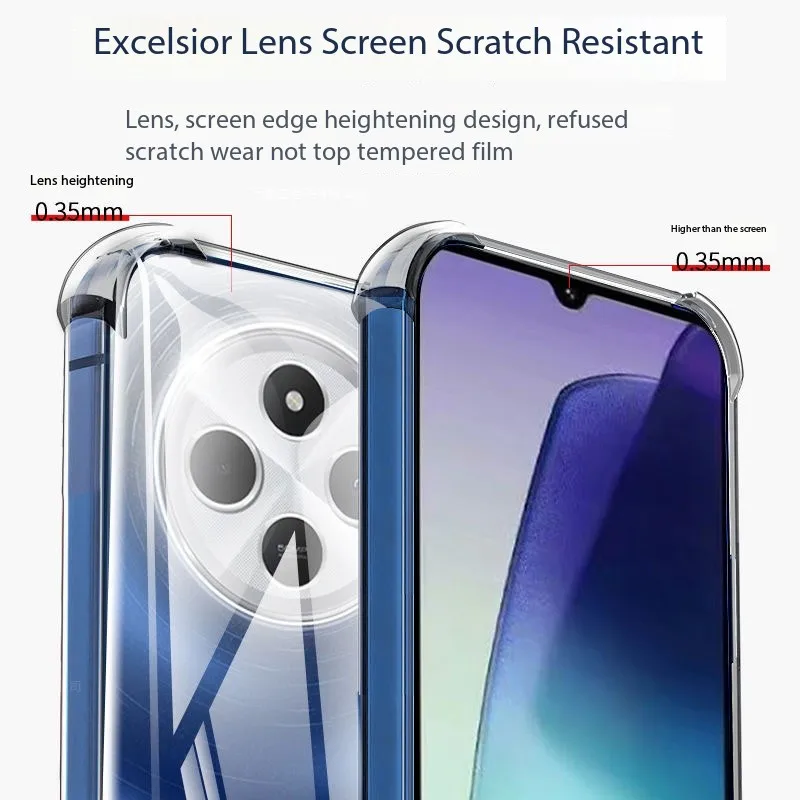 Прозрачные мягкие чехлы для Xiaomi Redmi 14C 4G чехол телефона Противоударная Прозрачная