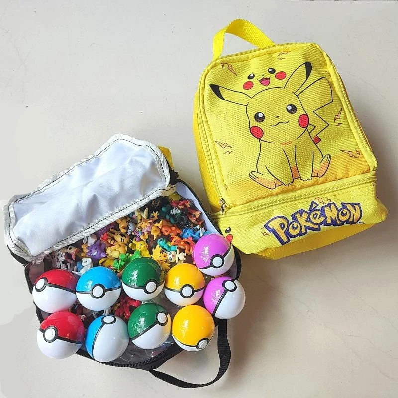 

144 шт., Покемон, Аниме Пикачу, спиральный шар, украшение настольного ПК, модель из ПВХ, детские подарки на день рождения