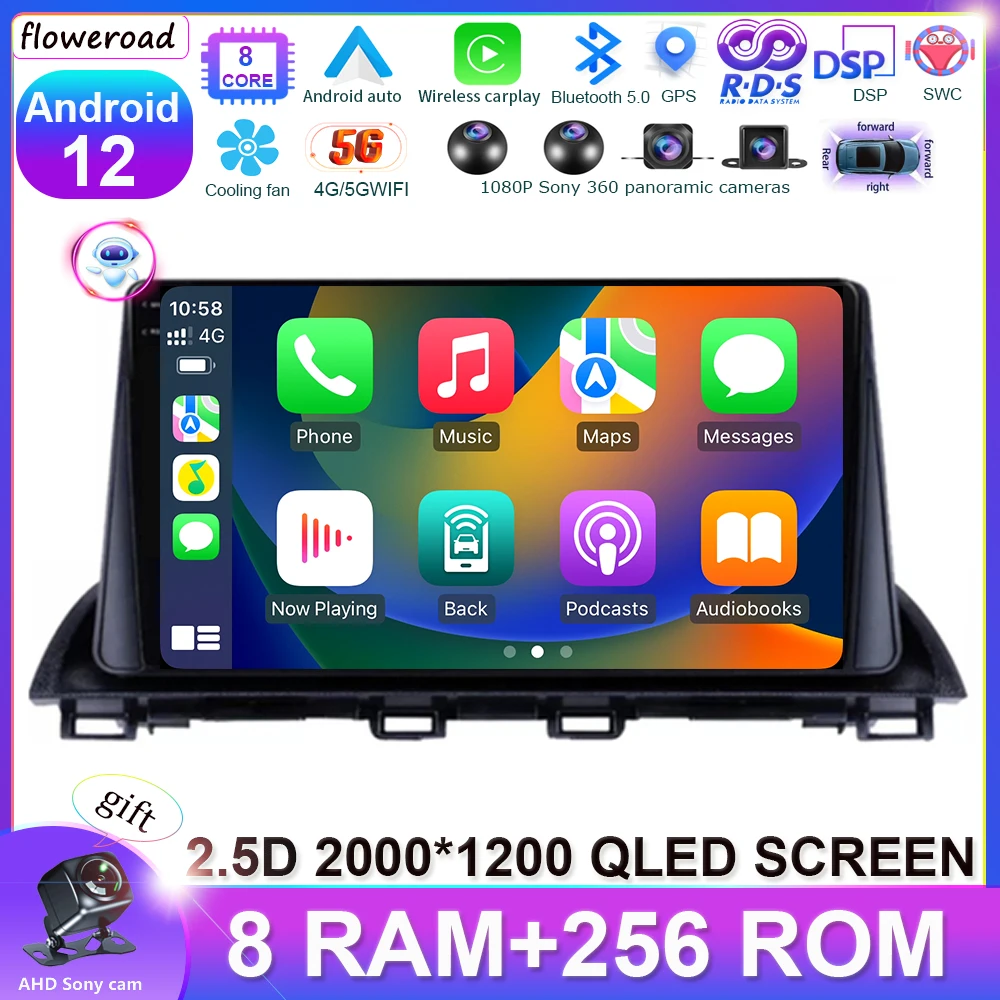 Автомобильная магнитола на Android 13 для Mazda 3 Axela 2014-2019 мультимедийный радиоплеер