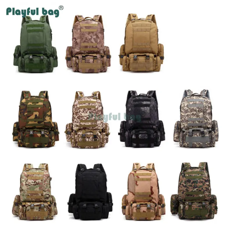 55L Backpack Camouflage bags Waterproof Oxford cloth Outdoor sport Mountain backpack AVA26