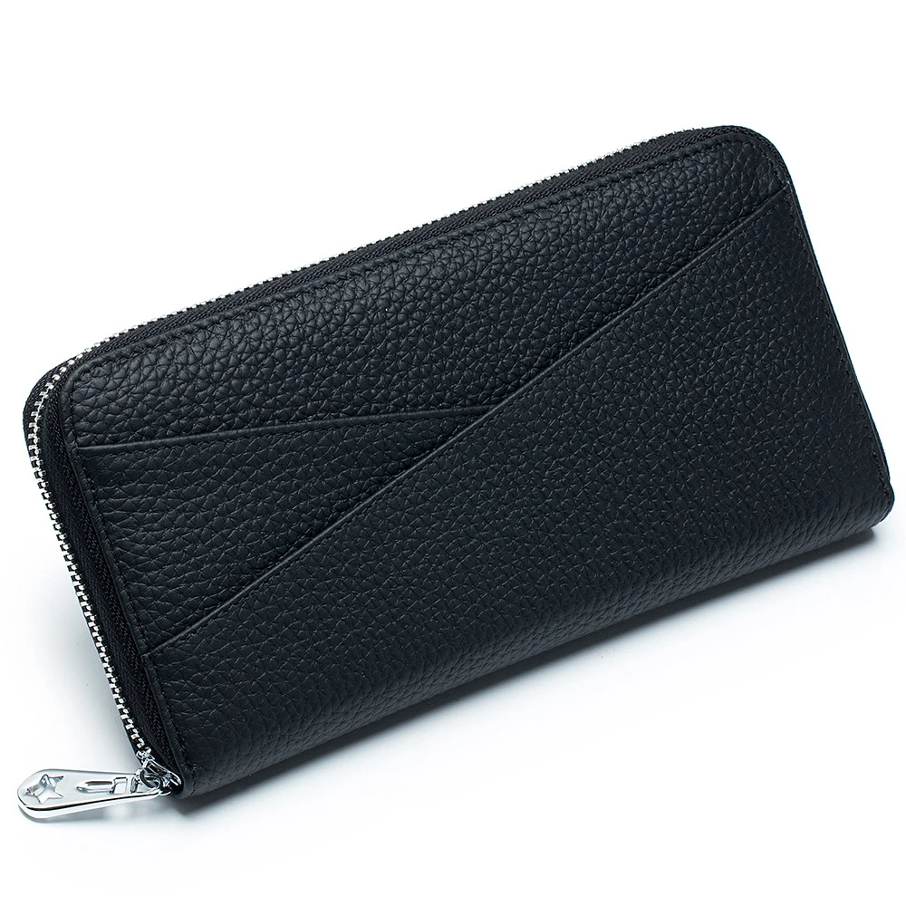 Japanese Women's Wallet Leather Long Large Capacity RFID First Layer Cowhide Organ Card Bag Fashion Clutch Mobile Phone Bag