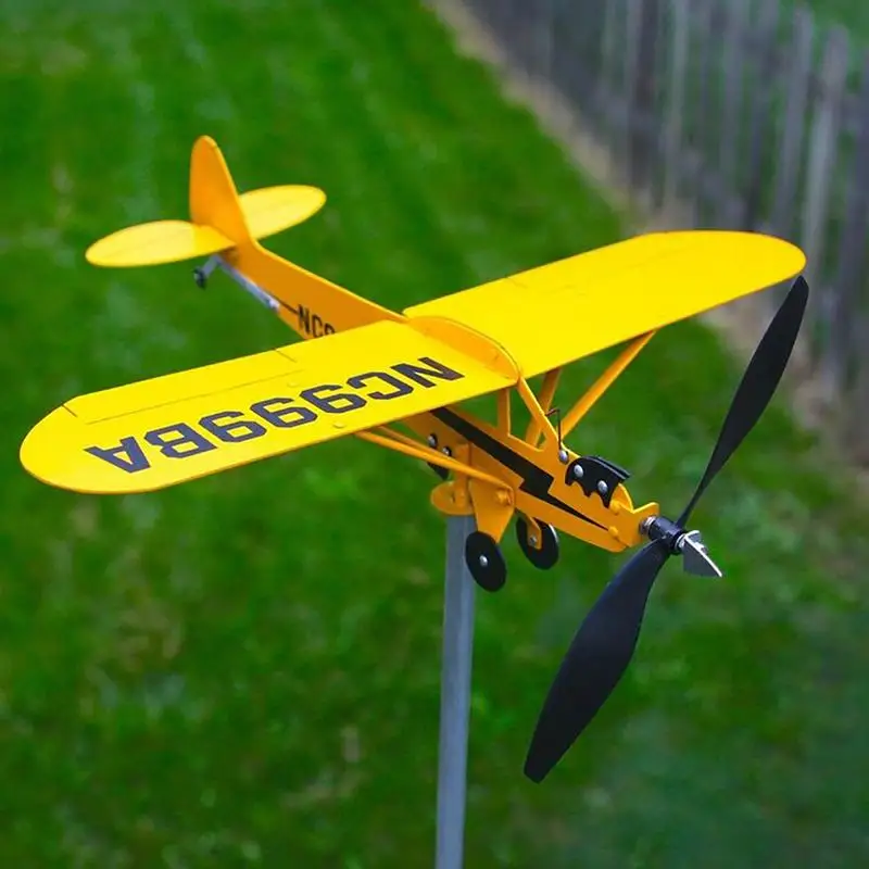 

Creative Airplane Wind Spinner Weather Vane for Garden Wind Spinner Beautiful Metal Windmill Outdoor Classic Airplane