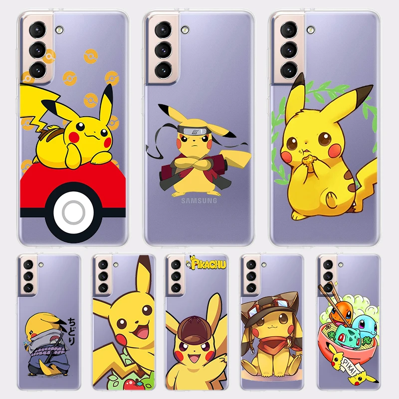 

Anime Pikachu Cartoon for Samsung Galaxy S22 S21 S20 Ultra Plus Pro S10 S9 S8 S7 S6 4G 5G Soft TPU Transparent Phone Case Fundas